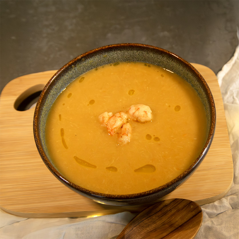 velouté de gambas au safran